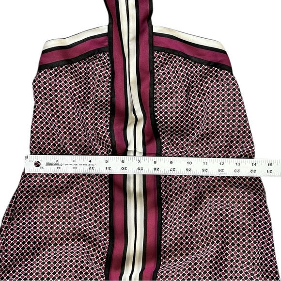 Michael MICHAEL KORS Halter Dress sz S Lined Chiffon Purple Handkerchief Hem - Picture 5 of 10